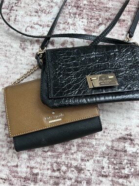 kate spade Black Croc-Embossed Crossbody with Brown & Black Bag Set